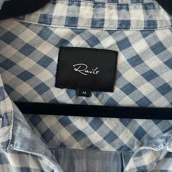 rails dana mini checkered tencel lyocell button up long sleeve top - Picture 6 of 7